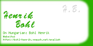 henrik bohl business card